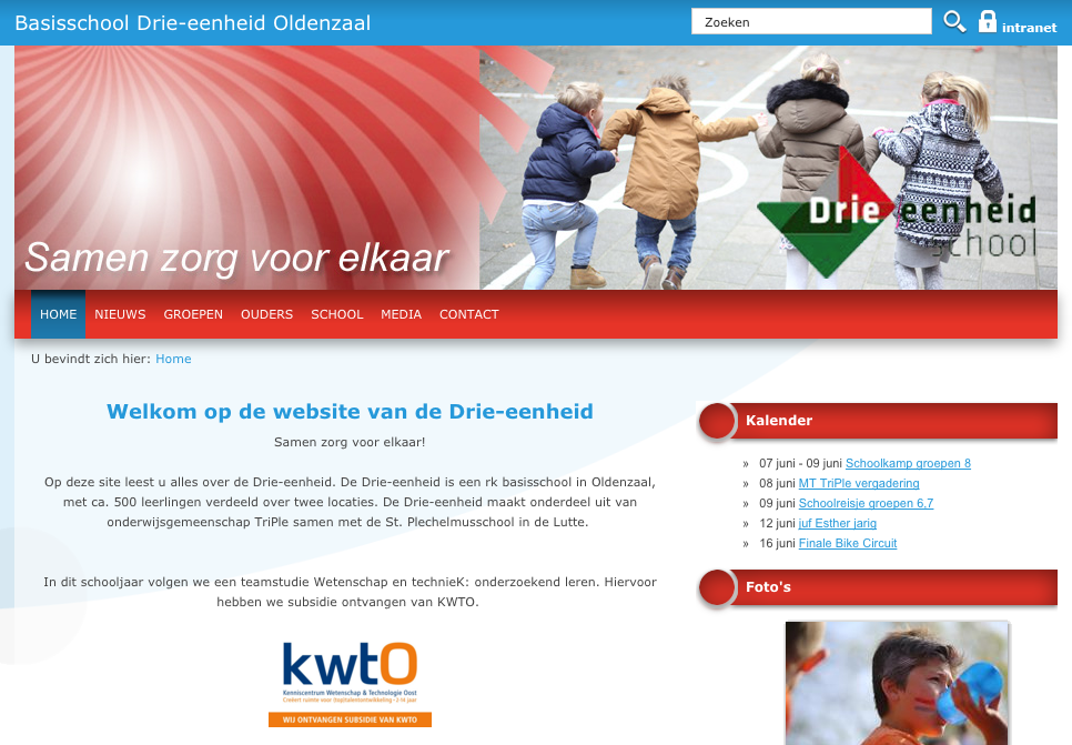 Website van een zorgorganisatie met foto's van Suus' FotoSjop