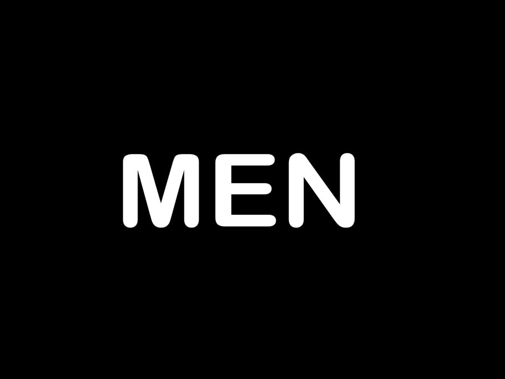 Zwarte tegel met het woord MEN voor de modellencasting