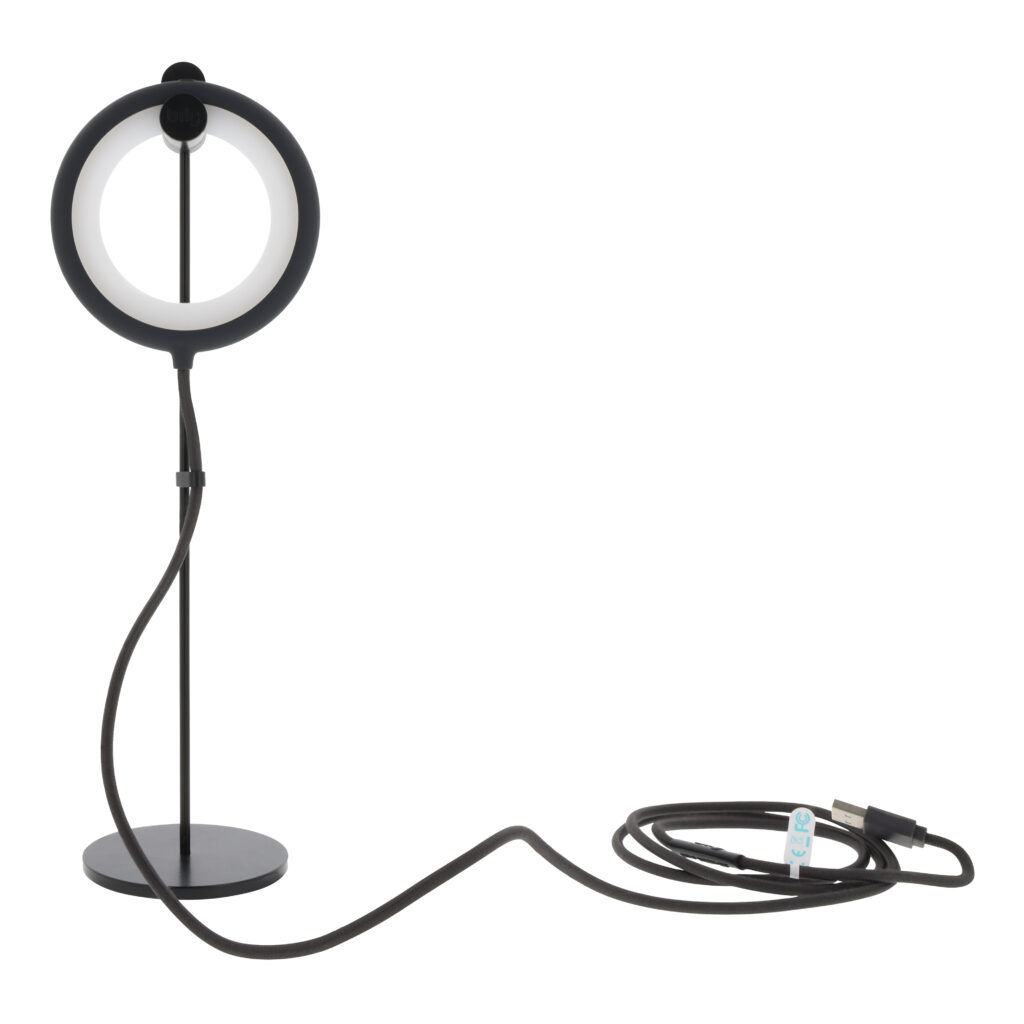 Ringlamp op statief met kabel, productfotografie