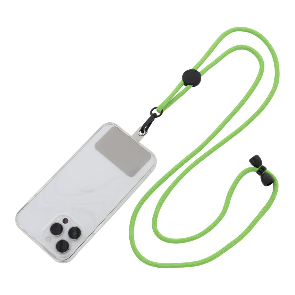 Telefoonkoord in groen met smartphone, productfoto