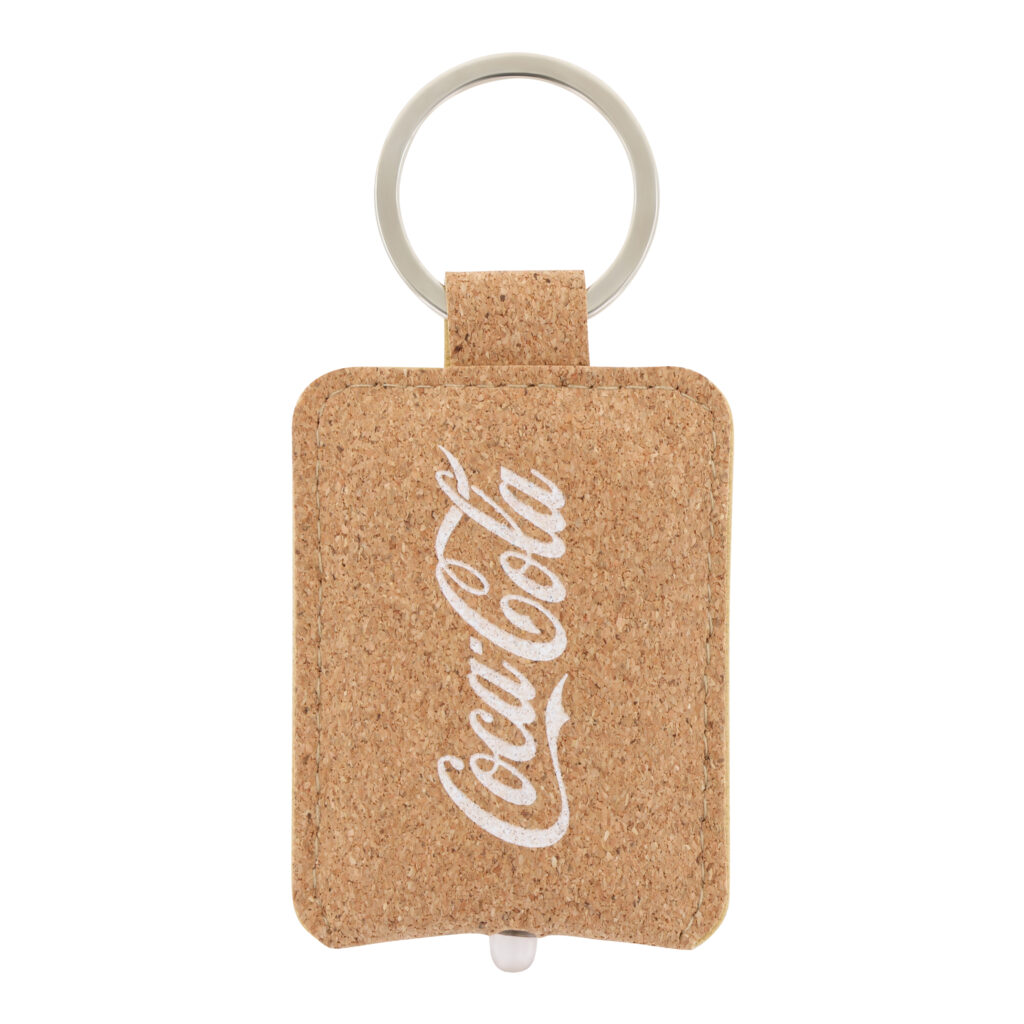 Kurken sleutelhanger met logo, packshot