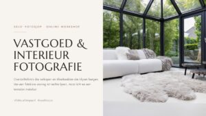 Omslag van de online workshop Vastgoed- & Interieurfotografie van de e-school