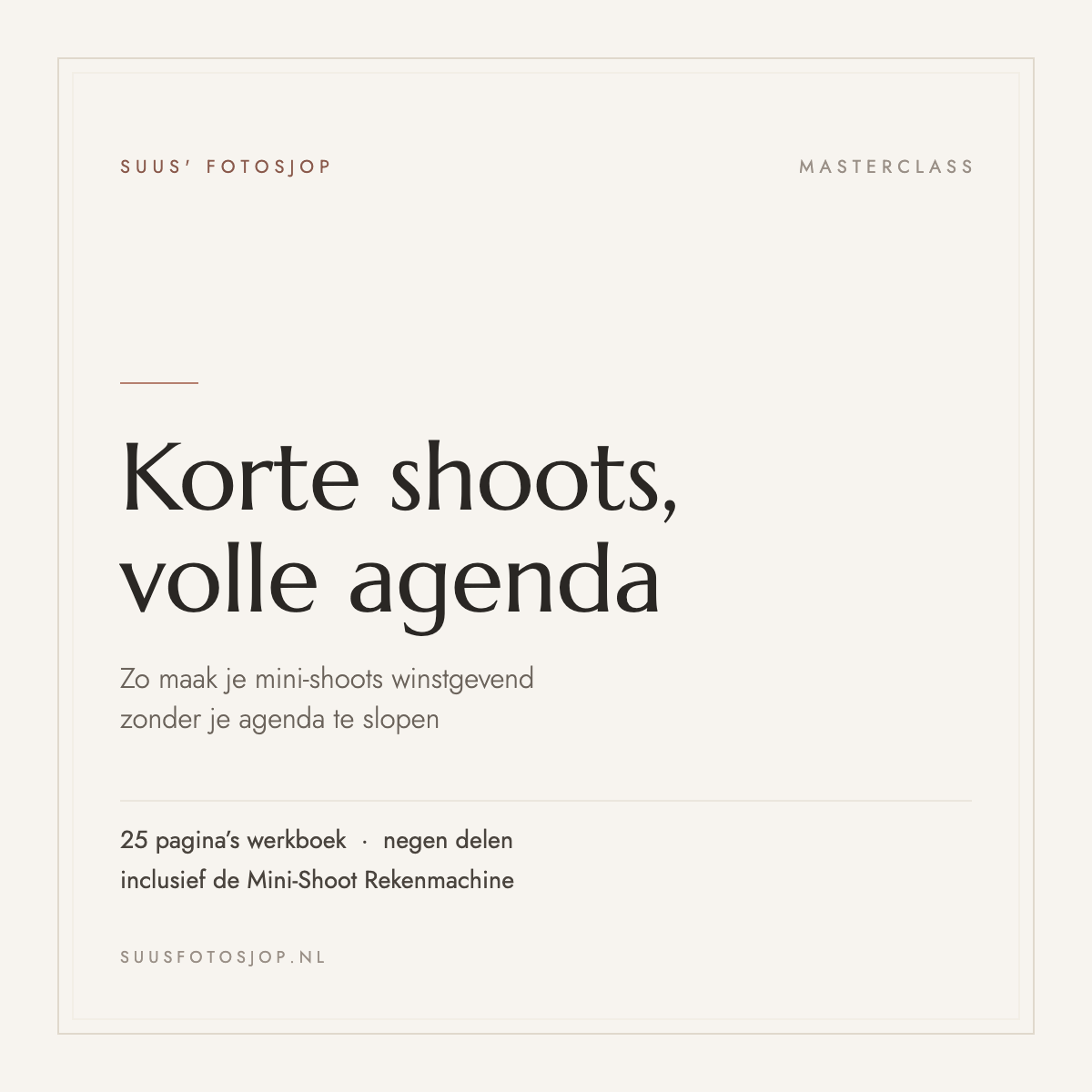 Korte shoots, volle agenda – masterclass over winstgevende mini-shoots