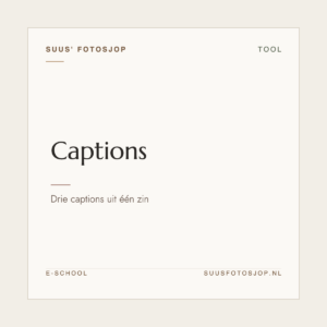 Omslag van ‘Captions’ uit de e-school van Suus’ FotoSjop