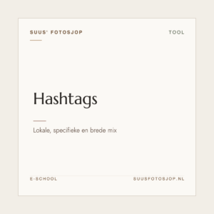 Omslag van ‘Hashtags’ uit de e-school van Suus’ FotoSjop