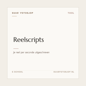 Omslag van ‘Reelscripts’ uit de e-school van Suus’ FotoSjop