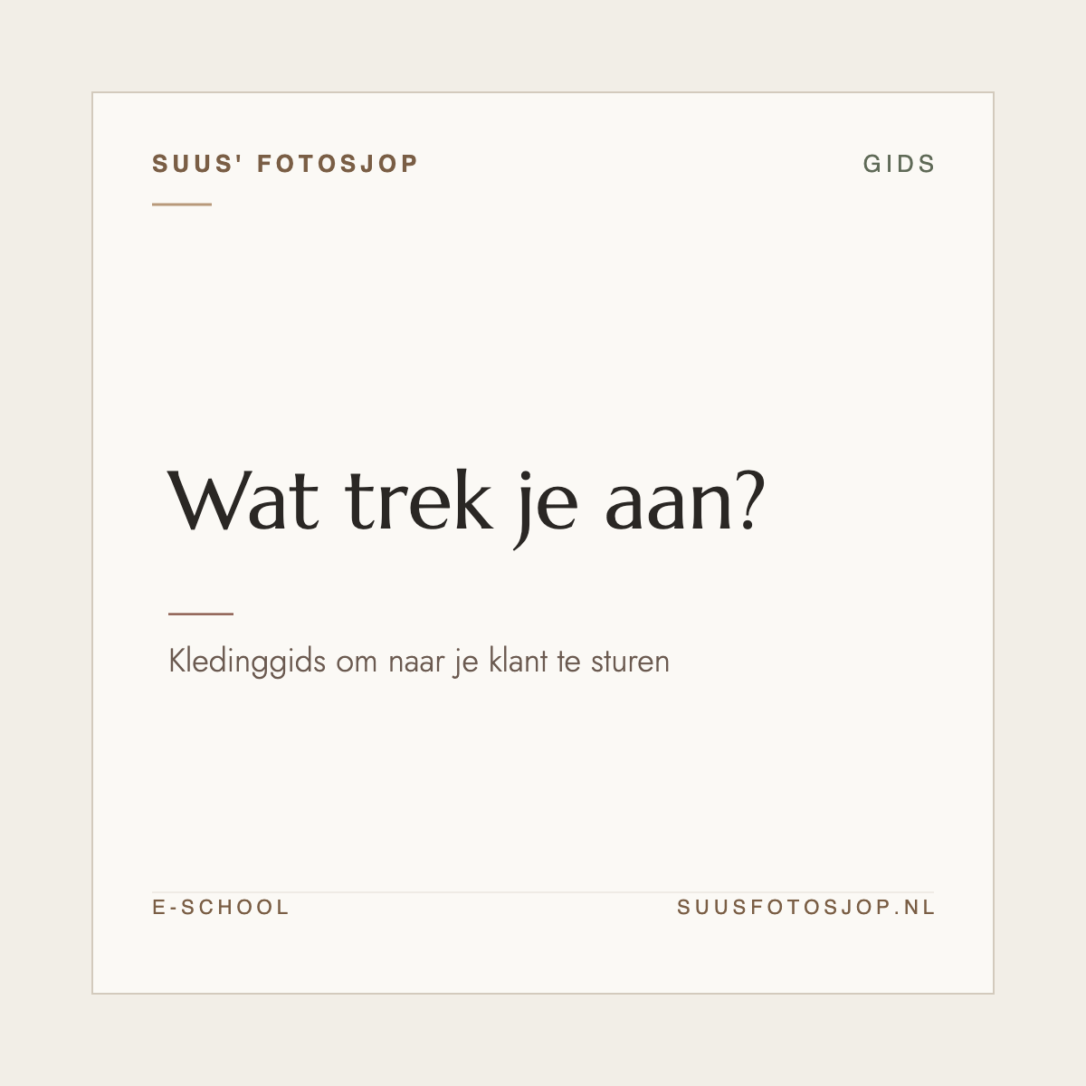 Omslag van ‘Wat trek je aan?’ uit de e-school van Suus’ FotoSjop